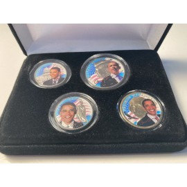 OBAMA INAUGURAL [COIN] COLLECTION, 4 COINS, First Commemorative Mint, 2009