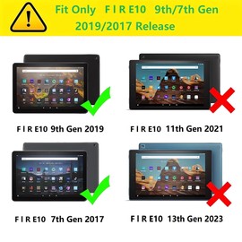 Boskin for F l R E10 case 2019 2017 Release 9th 7th Generation,Kickstand Heavy Duty Cover (Purple 19/17)