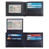 Travelambo Black Wallet for Men, Premium Classic Leather RFID Blocking
