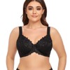 Ayigedu Women's Underwired Bra Lace Unlined Large Size Minimiser Bra
