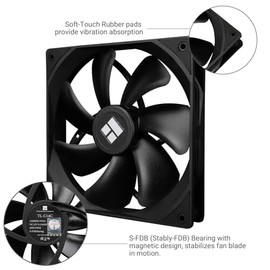 Thermalright TL-C14C X3 Ventilador de CPU, enfriador de caja de 140 mm, ventilador de computadora silencioso PWM de 4 pines con rodamiento S-FDB, 3 pa