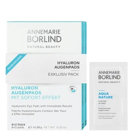 ANNEMARIE BÖRLIND Hyaluronic Eye Pads with Instant Effect (12 x 2) + Free Aquanature Plumping Eye Cream Sachet - Anti-Wrinkle & Intensive Moisturizing Care