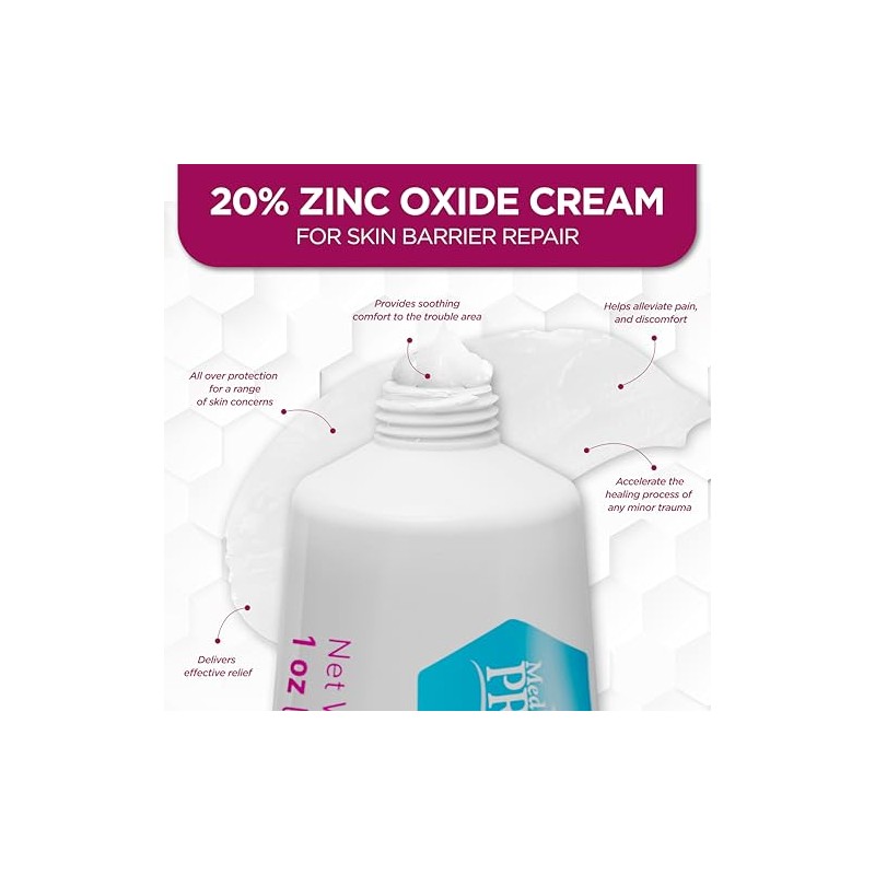 MED PRIDE 20% Zinc Oxide Ointment, Diaper Rash Skin Protectant,