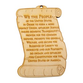 US Constitution Preamble Ornament, Americana Decor