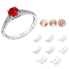 SUMPIGGER 8Pcs Ring Sizer Adjuster Transparent 8 Sizes Ring Adjuster Ring Size Reducers with Air Holes for Loose Rings Invisible Ring Reducer Fit Any Rings