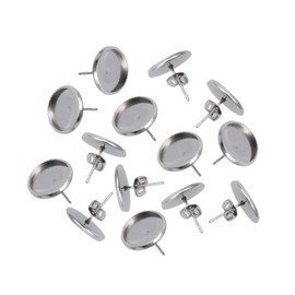 Beavorty 80PCS Stainless Steel Earring Bases for Jewelry Making Round Settings Trays with Ear Backs for DIY Crafting Unique Earrings Durable and Stylish Design