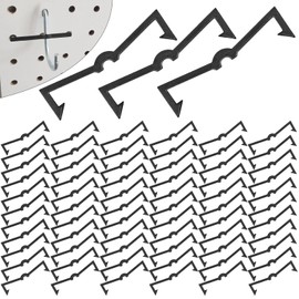 AccEncyc Black Peg Locks Plastic Pegboard Hook Locks Pegboard Display Hook Organizer Fixer Peg Board Hook Clip Retainers Pegboard Hook Organizer for Standard 1/4" and 1/8" Pegboard（60Pcs）