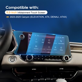 For 2025 GMC Canyon Screen Protector - 2023-2025 Canyon (ELEVATION, AT4, DENALI, AT4X) 11.3 Inch Navi Touchscreen [HD Glass] 2023-2025 Canyon Accessories Anti-Fingerprint 9H Hardness Tempered Glass