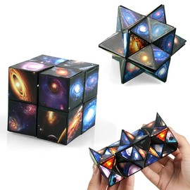 Ainiv Starry Sky Magic Cube Planet, Infinity Cubes Toys for Kids, Creative Decompression Cube for Kids Adults, Solar System Fidget Puzzles Smart Games Toy, Gifts for 6 7 8 9 10 11 Year Old Kids