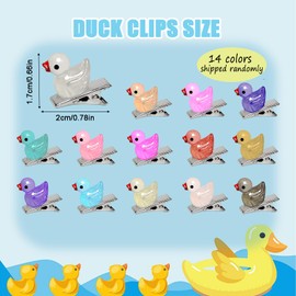 50 Pcs Mini Duck Hair Clips Glow in the Dark Resin Ducks Hairpin for Girls Women Rave Accessories Festival Gift Party Supplies