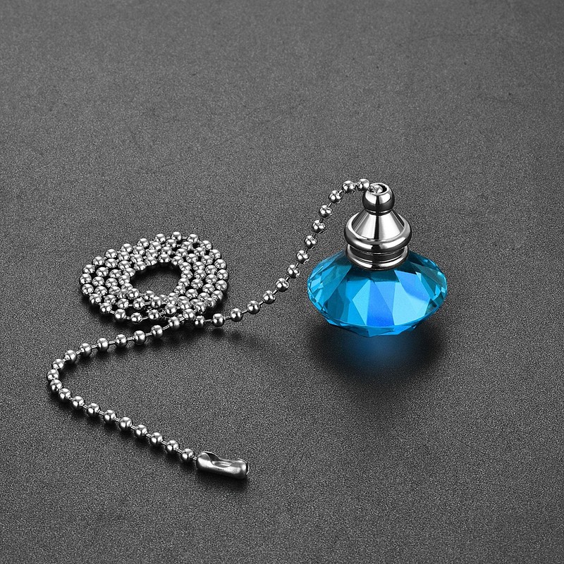 uxcell 20 Inch Ceiling Fan Pull Chain, Decorative Crystal Fan