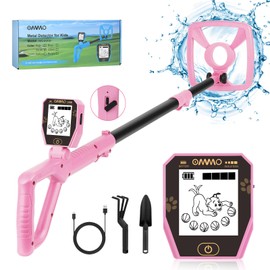 OMMO Metal Detector, Rechargeable Built-in Battery Kids Metal Detector with Funny LCD Display, Adjustable Metal Detectors for Kids with IP67 Waterproof 6.5” Search Coil for Exploring Outdoor