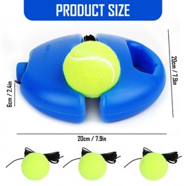 AKONE Tennis Trainer, Tennis Trainer Set, Trainer Baseboard with 3 Wired Tennis Balls, Self-Study Tennis Exercise Training Tool, Tennis Training Equipment for Outdoor Solo Training Adults