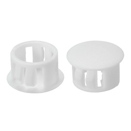 PATIKIL 14mm (9/16") Plastic Hole Plugs, 60Pcs Flush Type Round Hole Plugs Cover Snap in Locking Hole Tube for Table Kitchen Cabinet Furniture, White