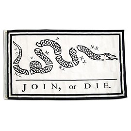 MWS 3x5 Join or Die Benjamin Franklin Snake White Super Polyester Nylon Flag 3'x5' House Banner 90cm x 150cm Grommets Double Stitched