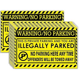 No Parking Violation Stickers Notice,Large Size 5" X 8" llegal Parking Warnings and Towing Tags for Illegally Parked Vehicles in Your Lot (Yellow，50-Pack)