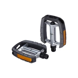 Bbb Cycling City Bike Pedals Flat 9/16" with Reflectors Aluminium Durable Anti-Slip Lightweight for Urban and Electric Bike's ComfortLight BPD-43, Black
