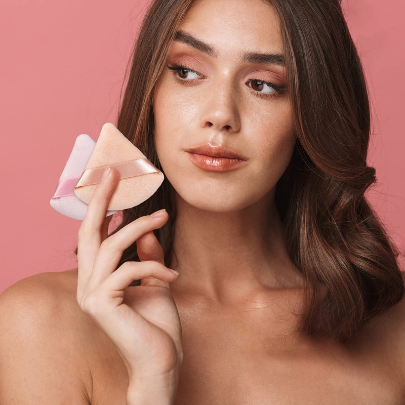 Triangle Powder Puffs,4 Pcs Makeup Puff Sponge Wet and Dry