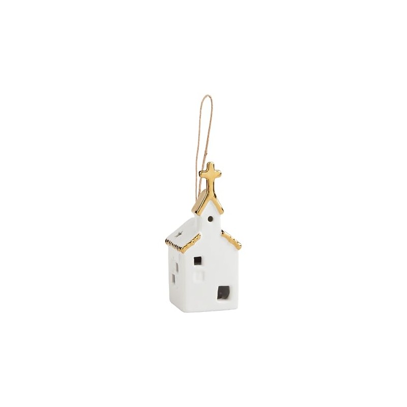 Mud Pie Light Up Church Ornament, Medium, 4" x 2