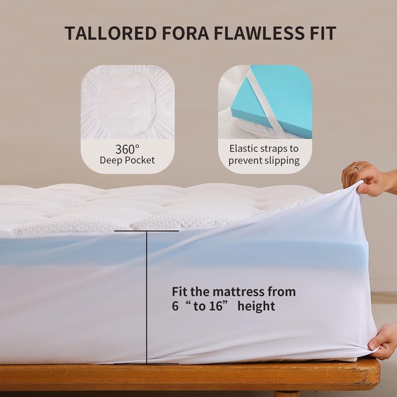 4 inch Dual Layer Queen Mattress Topper for Back Pain