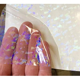 Transparent Holographic Crystal Overlay, Adhesive Coated Vinyl Lamination Grade 24 inch x 30 ft