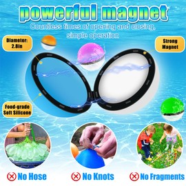 HUTRADE Self-Closing Water Bombs, Pack of 8, One Second Quick Filler Magnet, Reusable Water Bombs for Water Toy, Children, Outdoor, Pool Toy, Summer Water Park