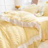 ZIQINPSQ Seersucker Duvet Cover Set Ruffle Duvet Cover Bedding Set,Romantic