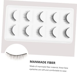 Mikinona Natural Cross Short Fake Eyelashes 5 Pairs Thick Dense Fiber Lashes for Women