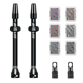 AEYINO Presta Valve Tubeless Stem 80 mm, Valve Stem Kit with Valve Core Removal Tool for Road Bike/Mountain Bike/MTB, Fit Most Bicycle Rims, Super Light Durable Aluminum Stem Black