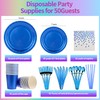 400PCS Paper Plates Set Disposable Party Dinnerware Includes Paper Plates,