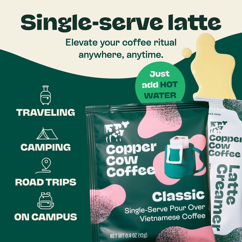 Copper Cow Coffee Pour Over Vietnamese Coffee Pouches + Sweetened