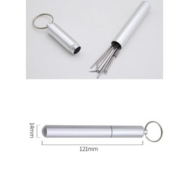 Aluminum Waterproof Storage Tube Holder Case,5Pcs Toothpick Holder Pocket Storage Tube,Waterproof Pocket Tube Container Holder with Keychain,Metal Portable Toothpick Holder Pocket Toothpick Holder Box