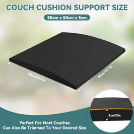 Sagging Couch Support Under Cushions – Sofa Base Booster for Sofas and Chairs, Seat Lift Panels for Lounge, Loveseat Booster Pads, Replacement Foam Insert for Settee or Sectional – Set of 2, 50x50cm