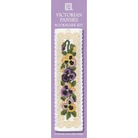 Textile Heritage Collection Cross Stitch Bookmark Kit - Victorian Pansies