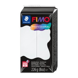 STAEDTLER Fimo professional 8042 oven-hardening modelling clay, especially for professionals and artists, single product, white, 8042-0