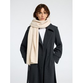 SELECTED FEMME Female Ribbed Scarf, beige