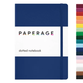 PAPERAGE Dotted Journal Notebook, (Royal Blue), 160 Pages, Medium 5.6 in x 8 in - 100 GSM Thick Paper – Hardcover Journaling Notebook for Work, School & Bullet Journaling