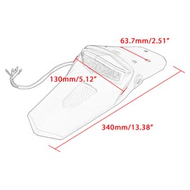 ABCERRSI LED Tail Light,Motorcycle Rear Fender Brake Turn Signal Compatible with Motocross Enduro Dirt Bike-Red