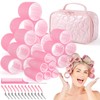 Obeoby 4 Sizes Hair Rollers with Gift Makeup Bag, Rollers