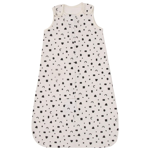 Ex UK Store Baby Sleeping Bag Tog 1.0 Wearable Blanket Sizes 0-24 Months Cotton Sleepsacks (AS 64 - Black Shapes 0-6M)