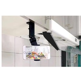 Universal 360-Degree Rotation Phone Holder, Adjustable Clip Stand for Desk, Bed, Office – Fits 2.15 to 3.8 Inch Phones, Portable and Compact – Black