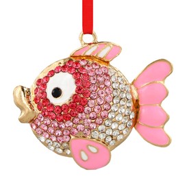 SICOHOME Tropical Fish Christmas Tree Ornament - Coastal Sea Ocean Hawaii Beach Themed Christmas Hanging Ornament with Rhinestones for Christmas Tree Gifts for Ocean Lover and Nautical Enthusiast