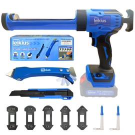 Leikius Electric Caulk Gun, Cordless Battery Powered Anti-Drip Caulking Gun with LED Light, 6 Speed for Kitchen Bathroom Filling Sealing, Compatible with Makita Battery(NO Battery)