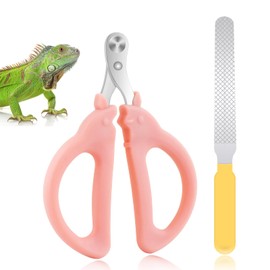 Bearded Dragon Nail Clippers, Stainless Steel Cat Claw Clippers with Nail File, Pet Paw Trimmer Tool for Cats, Kittens, Guinea Pig, Rabbits, Birds, Ferret Small Breed Animals(Pink)
