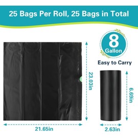 Portable Toilet Bags, Camping Toilet Bags, Biodegradable Toilet Bags with Drawstring & Lemon Scent, Compostable Bags for 5-8 Gallon Bucket Toilet Seat for Outdoor Camping Car Travel (25 pack)