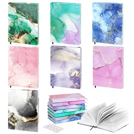 MoKo Book Cover, Stretchable Reusable Jumbo Book Cover Protector for Textbook Hardcover Books up to 9 x 11 in, Fabric Books Sox, Back to School Supplies, 7 Pcs, Marble Pattern