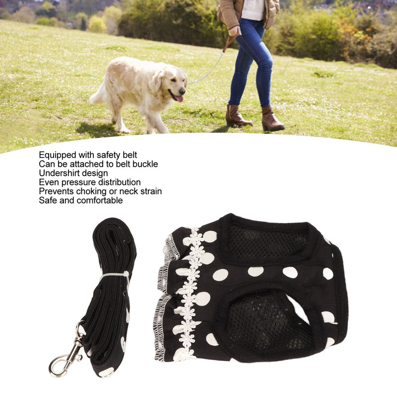 Dog Harness Leash Cute Stylish Polka Dot Pet Vest Traction