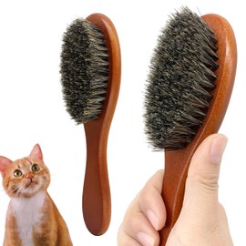 Casidoxi Bristle Cat Hair Brush for Shedding, Soft Cat Brush Wooden Handle, Short & Long Haired Cat Dog Brush Pet Grooming