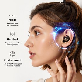 CHACHA Earplugs for Sleeping, 45dB Noise Cancelling Reduction, Soft Silicone Earplugs for Travel, Concert, Focus, Must-Have Travel Essentials for Hearing Protection, Black