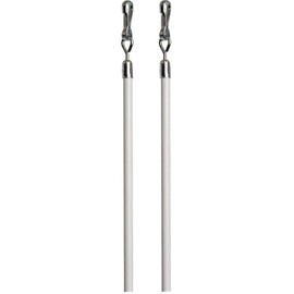 IF&D - Fabrics and Drapes - 40 Inch - 2 pack - Universal Drapery Metal Pull Rod White Curtain Wand for Easier Opening and Back - Style #0304 (2)